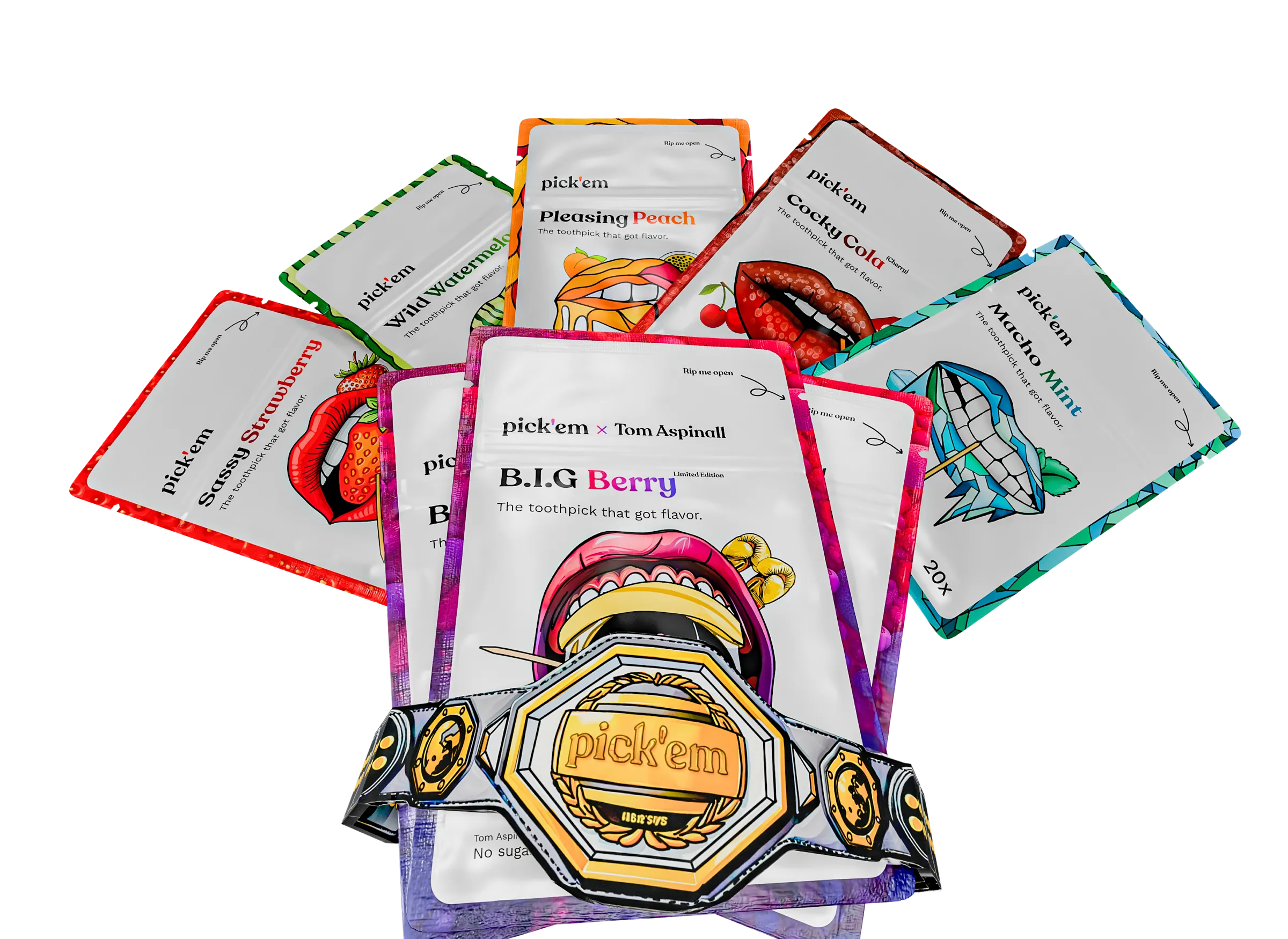 pick'em pack family with the B.I.G Berry pack and its championship belt sleeve
