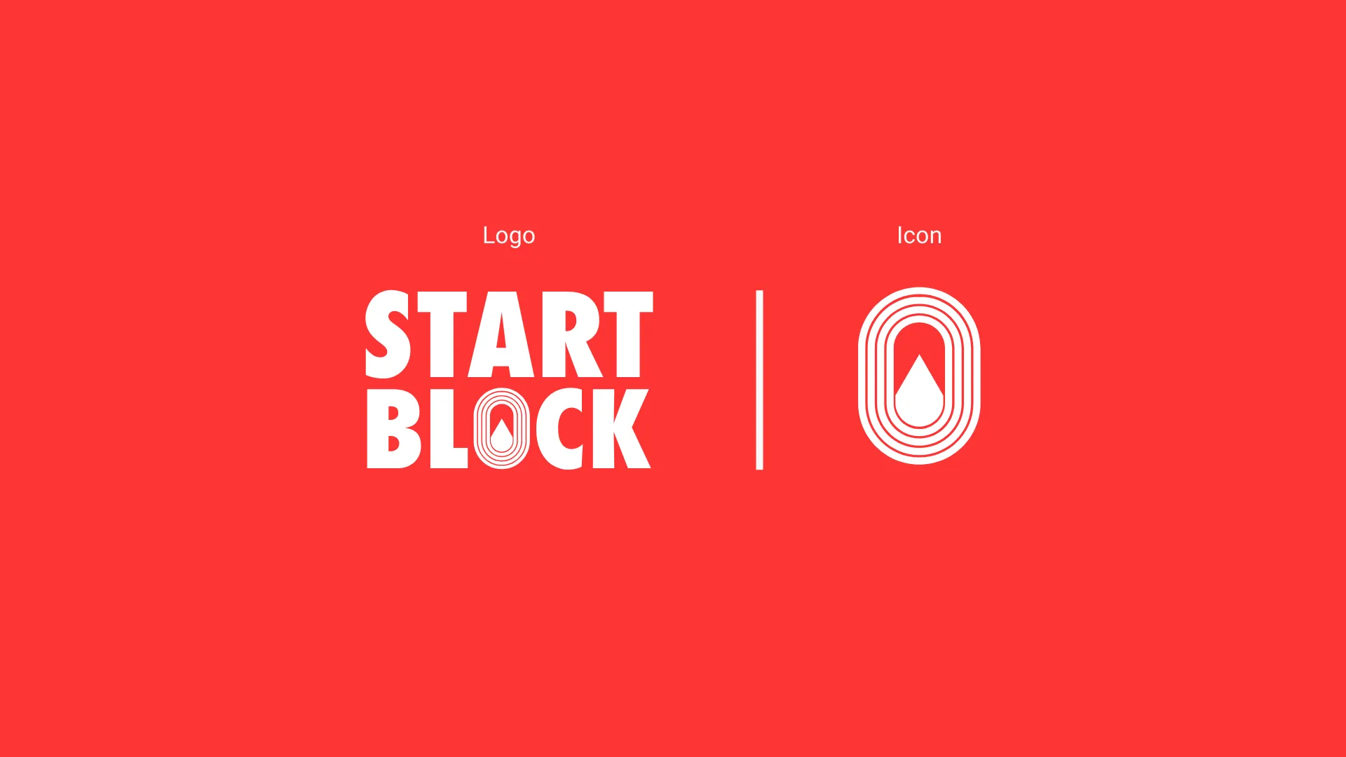 Startblock logo and app icon in white on red