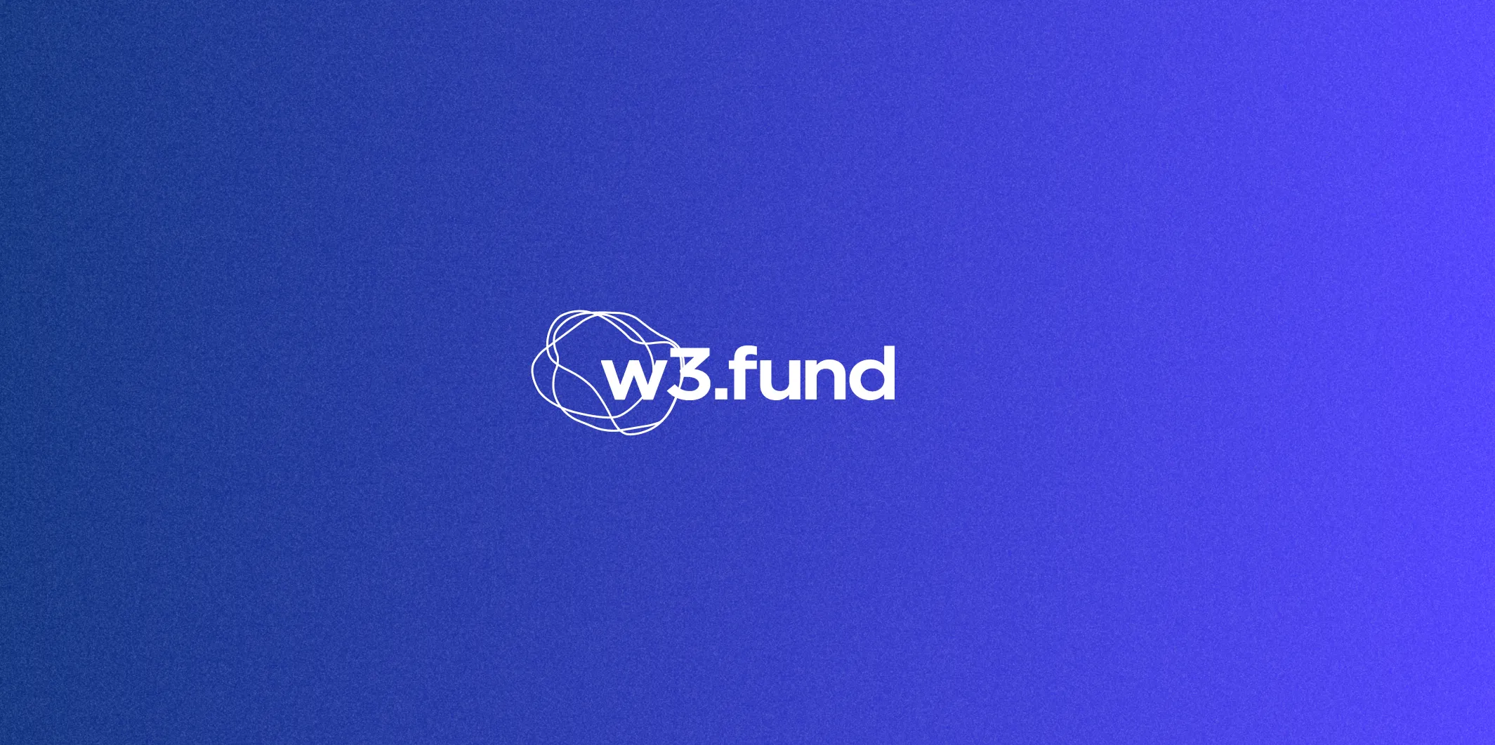 The w3.fund wordmark on a blue gradient